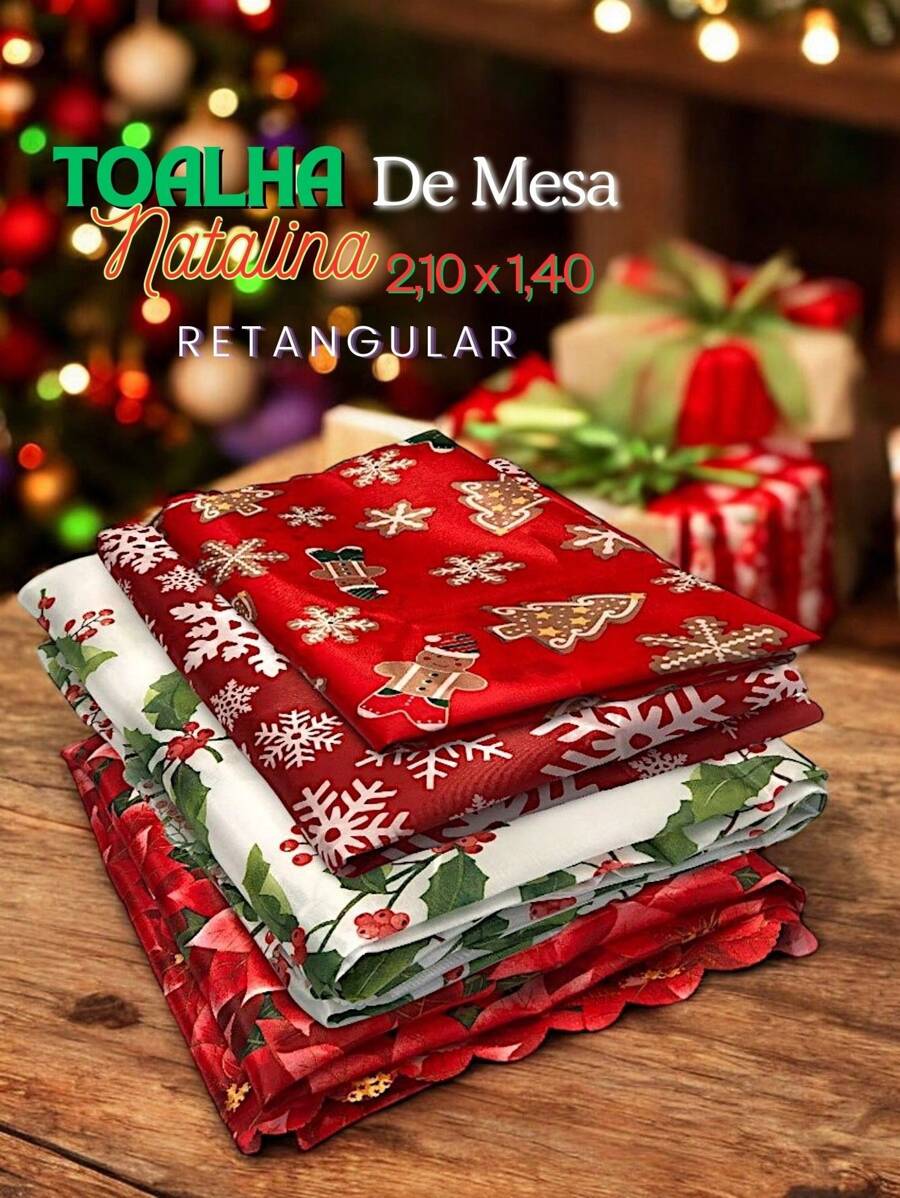 Rectangular Oxford Christmas Tablecloth 1.40m X 2.10m Christmas Tablecloth Decorate Your Christmas With Style And Practicality - CÁC LOẠI - 1.40cm x 2.10cm - HÌNH CHỮ NHẬT - Xem 1