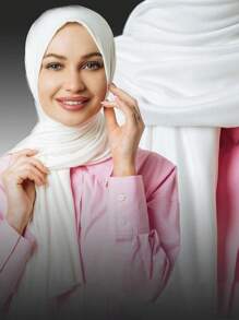 1 buc. eșarfă hijab din jerseu modal, accesorii abaya de culoare uni