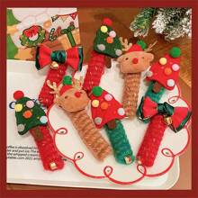 1 dây buộc tóc xoắn ốc hình dây điện thoại phong cách Giáng sinh dành cho nữ, dây buộc tóc búi đôi, phụ kiện tóc cho mùa lễ hội, quà tặng dự tiệc tinh tế (Kiểu ngẫu nhiên) - Nhiều màu - Xem 11