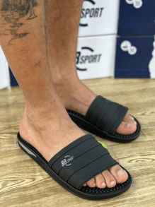 Men's Slide Flip Flops With Lightweight And Comfortable Massaging Insole Br Sport - màu đen - Xem 3