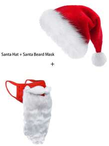 2 件装圣诞帽，圣诞老人节日帽，红色圣诞帽，高档厚面料圣诞帽，情侣圣诞帽，成人圣诞服装配饰，适合新年圣诞冬季聚会、房间装饰、家居装饰，适合圣诞派对和新年派对庆祝活动的最佳礼物 - 彩色 - 查看 3