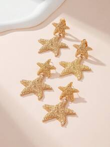 Hoa tai kẹp thời trang dành cho nữ, chất liệu hợp kim đồng, phong cách ngôi sao năm cánh theo chủ đề đại dương, thiết kế Boho cổ điển, phụ kiện xa hoa được chế tác tỉ mỉ với cảm giác kim loại cổ điển, vẻ ngoài lộng lẫy và trang trọng, thể hiện kỹ năng và niềm đam mê của nghệ nhân trong từng tác phẩm. - Ngôi sao - Xem 1