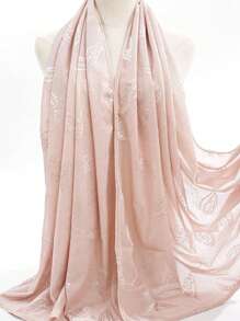 1pc Fashionable & Versatile Solid Color Jacquard Soft, Breathable & Sun-Protective Hijab Scarf Shawl, Suitable For Daily Commute & As Outfit Accessory - Multicolor - View 15