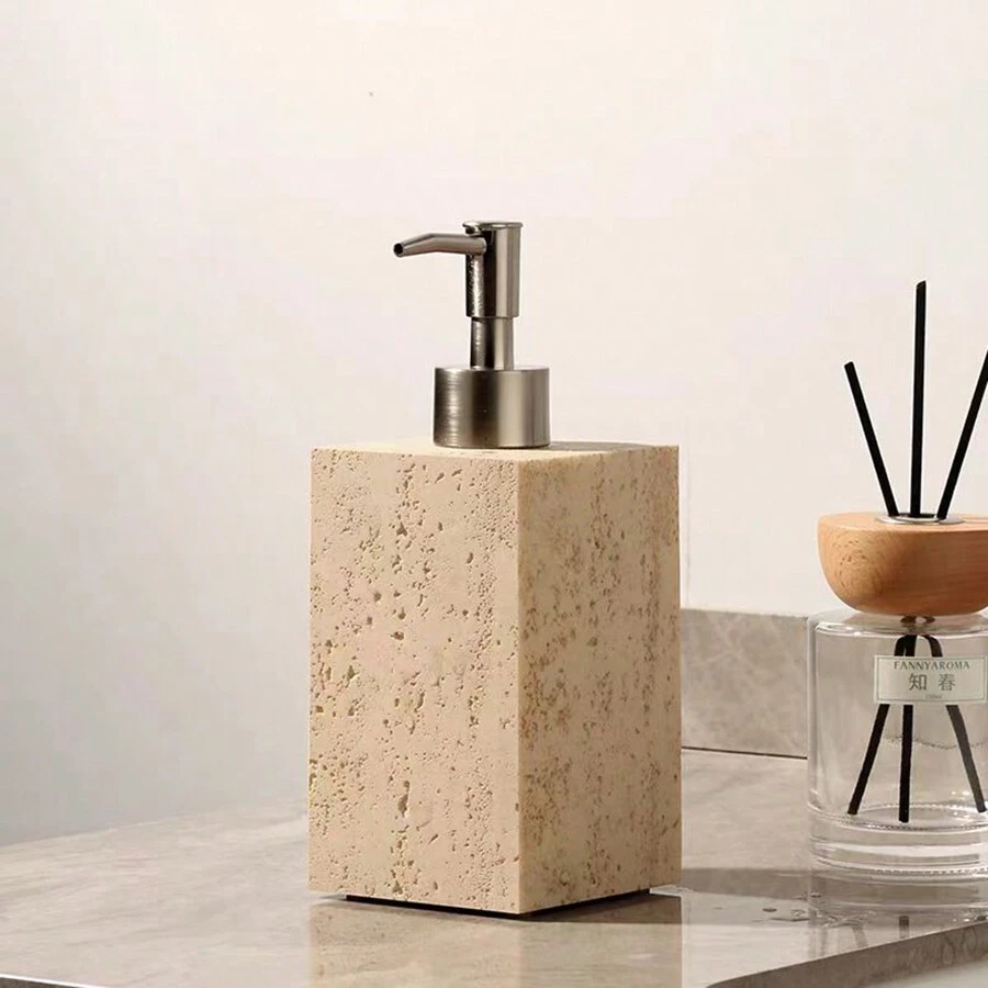 1pc Resin Soap Dispenser, Countertop Lotion Bottle With Pump, Bathroom Hand Soap Dispenser, Refillable Empty Bottle For Bathroom, Refillable Shampoo Container Bathroom Accessory Home Bathroom Decor Fall Decor Back To School