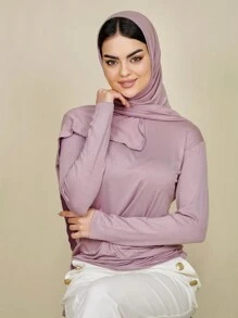 1 buc. eșarfă hijab din jerseu modal, accesorii abaya de culoare uni