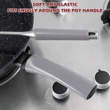 1 miếng bọc cách nhiệt chống bỏng tay cầm nồi, miếng bọc tay cầm cách nhiệt bằng silicon, phù hợp với dây đeo tay cầm có bất kỳ hình dạng nào, thiết kế chống trượt và chịu nhiệt tự động kéo ra, bộ bọc tay cầm nồi, miếng bọc cách nhiệt bằng silicon cho tay cầm nồi, miếng bọc tay cầm chảo nóng, chảo bếp, miếng bọc cách nhiệt chống trượt tay cầm lò nướng - Xám - Xem 4