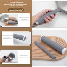 1 miếng bọc cách nhiệt chống bỏng tay cầm nồi, miếng bọc tay cầm cách nhiệt bằng silicon, phù hợp với dây đeo tay cầm có bất kỳ hình dạng nào, thiết kế chống trượt và chịu nhiệt tự động kéo ra, bộ bọc tay cầm nồi, miếng bọc cách nhiệt bằng silicon cho tay cầm nồi, miếng bọc tay cầm chảo nóng, chảo bếp, miếng bọc cách nhiệt chống trượt tay cầm lò nướng - Xám - Xem 6
