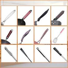 1 miếng bọc cách nhiệt chống bỏng tay cầm nồi, miếng bọc tay cầm cách nhiệt bằng silicon, phù hợp với dây đeo tay cầm có bất kỳ hình dạng nào, thiết kế chống trượt và chịu nhiệt tự động kéo ra, bộ bọc tay cầm nồi, miếng bọc cách nhiệt bằng silicon cho tay cầm nồi, miếng bọc tay cầm chảo nóng, chảo bếp, miếng bọc cách nhiệt chống trượt tay cầm lò nướng - Xám - Xem 5