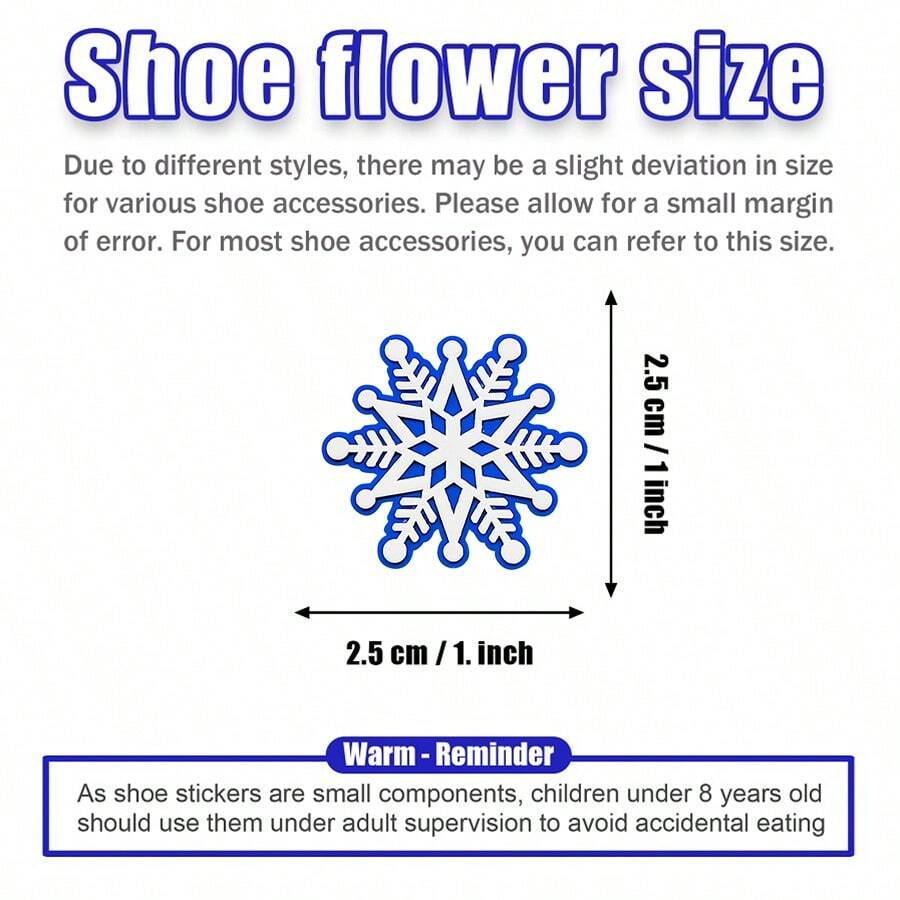 6 件雪花鞋饰装饰，镂空雪花鞋配件 - 雪花 - 查看 1