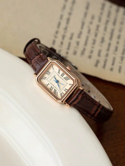 21design Vintage Water Resistant Polygon Pointer Quartz Watch