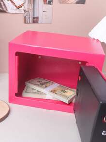 1 件粉色金属现金存储钱箱，硬币存储，带锁和钥匙的家庭办公室，提供密码，送给朋友的礼物，在家省钱和储存必需品 - 粉色 - 查看 4