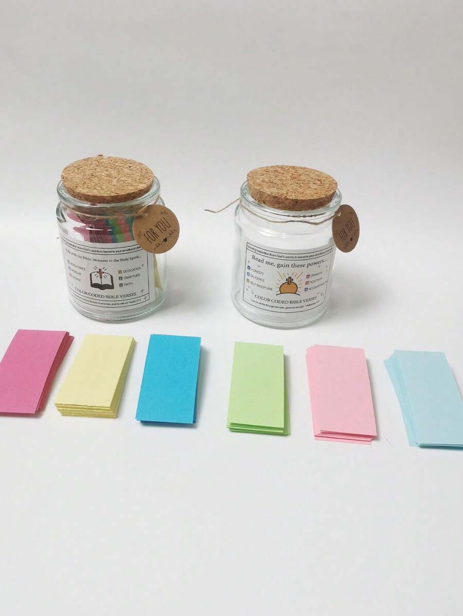 1pc Glass Bottle With 90 Biblical Verses, Inspirational And Devotional