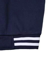 1 szt. nastoletnia dziewczyna luźna, swobodna, patchworkowa, blokowa, z nadrukiem w litery, dzianinowa, ściągaczowa, sportowa kurtka z zamkiem błyskawicznym, mundur baseballowy, wiosna/jesień/zima