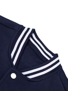 1 szt. nastoletnia dziewczyna luźna, swobodna, patchworkowa, blokowa, z nadrukiem w litery, dzianinowa, ściągaczowa, sportowa kurtka z zamkiem błyskawicznym, mundur baseballowy, wiosna/jesień/zima