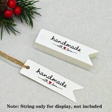 100 sztuk ręcznie robionych zawieszek, białe zawieszki na prezent z motywem jaskółczego ogona z literą "Handmade With Love" na przyjęcie urodzinowe, projekt DIY na Walentynki