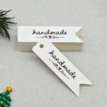 100 sztuk ręcznie robionych zawieszek, białe zawieszki na prezent z motywem jaskółczego ogona z literą "Handmade With Love" na przyjęcie urodzinowe, projekt DIY na Walentynki