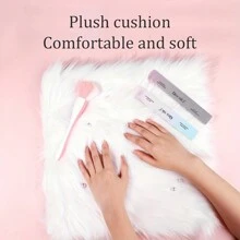 1片超柔软毛绒美甲垫，奢华摄影道具垫，适用于桌面摄影、珠宝、美甲、家居装饰（白色） - 白色 - 查看 3