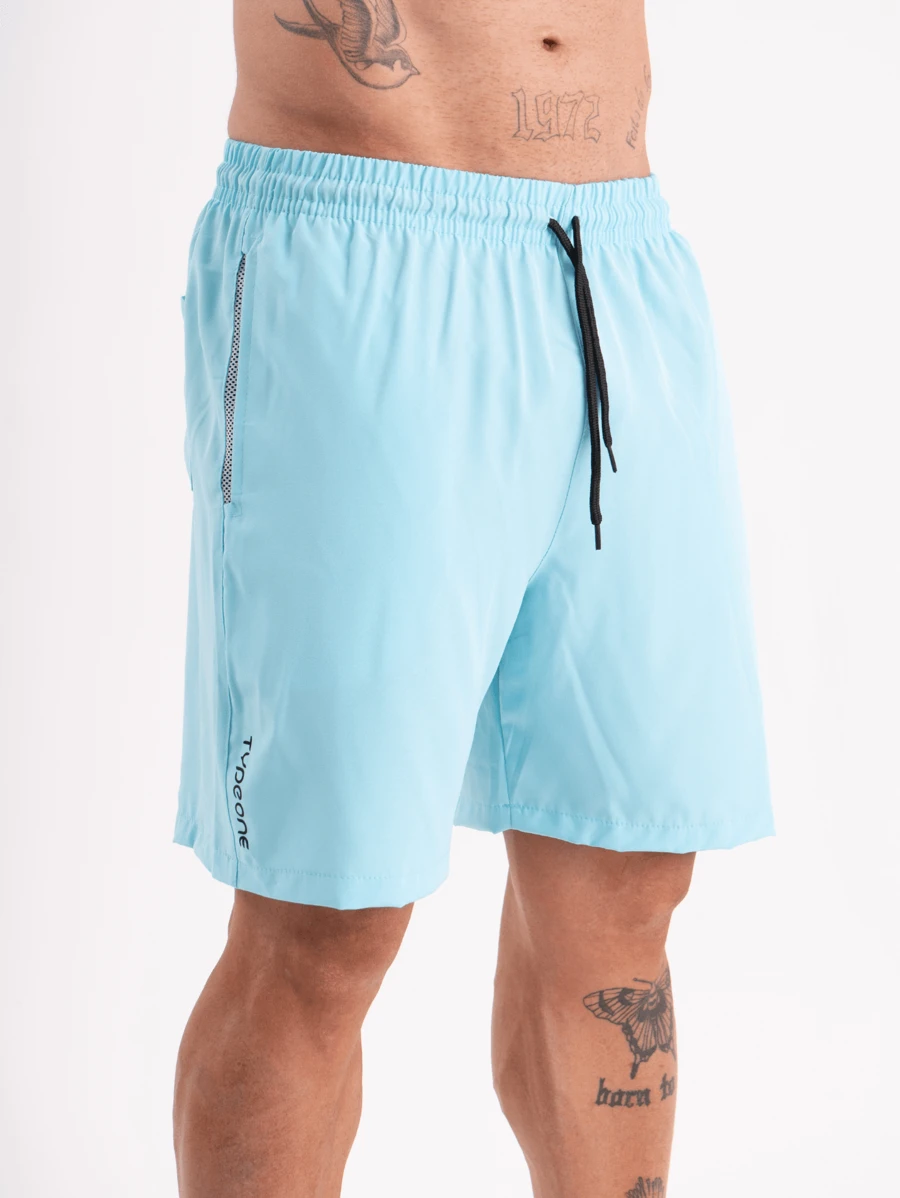 Tactel Men's Bermuda Shorts With Sports Elastane - Periwinkle Blue - View 1