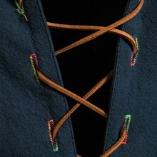 Men's Casual Henley Collar Long Sleeve Beach Shirt