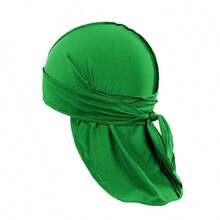 6 Pack Men's Durag Headwrap Waves Headscarf Bandana Doo Rag Long Tail - Green - View 2