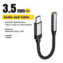 ESSAGER Cavo audio adattatore da Type C a 3,5 mm per telefono cellulare e auricolari