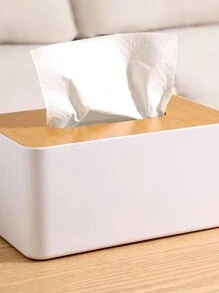 1 pièce Boîte à mouchoirs simple en bambou et bois, support à serviettes pour comptoir de salon