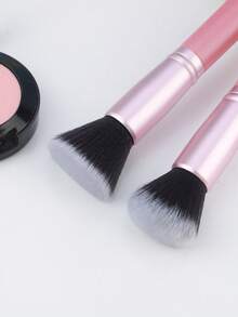 3pcs/6pcs Pink Foundation Brushes, Flat Head, Round Head, Angled Head, For BB Cream, Foundation, Contouring, Makeup Tools - Multicolor - View 4