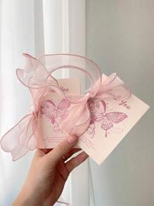 1 tấm thiệp chúc mừng có thiết kế hoa/bánh (1 tấm thiệp + 1m ruy băng) Quà tặng tuyệt vời nhất cho ngày lễ tình nhân - Hồng - Xem 5