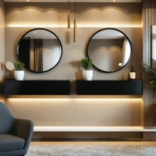 Makeup Holder Dressing Table Hanging Dressing Table With Drawer Multifunctional Beauty Salon Hairdresser Makeup Objects Modern 1 Unit Overhead Small Desk - Black - View 2