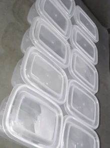 10 500ml Rectangular Jars Microwave Freezer Fitness Lunch Box Packaging And Hot Or Cold Food Storage - 無色 - 查看 4
