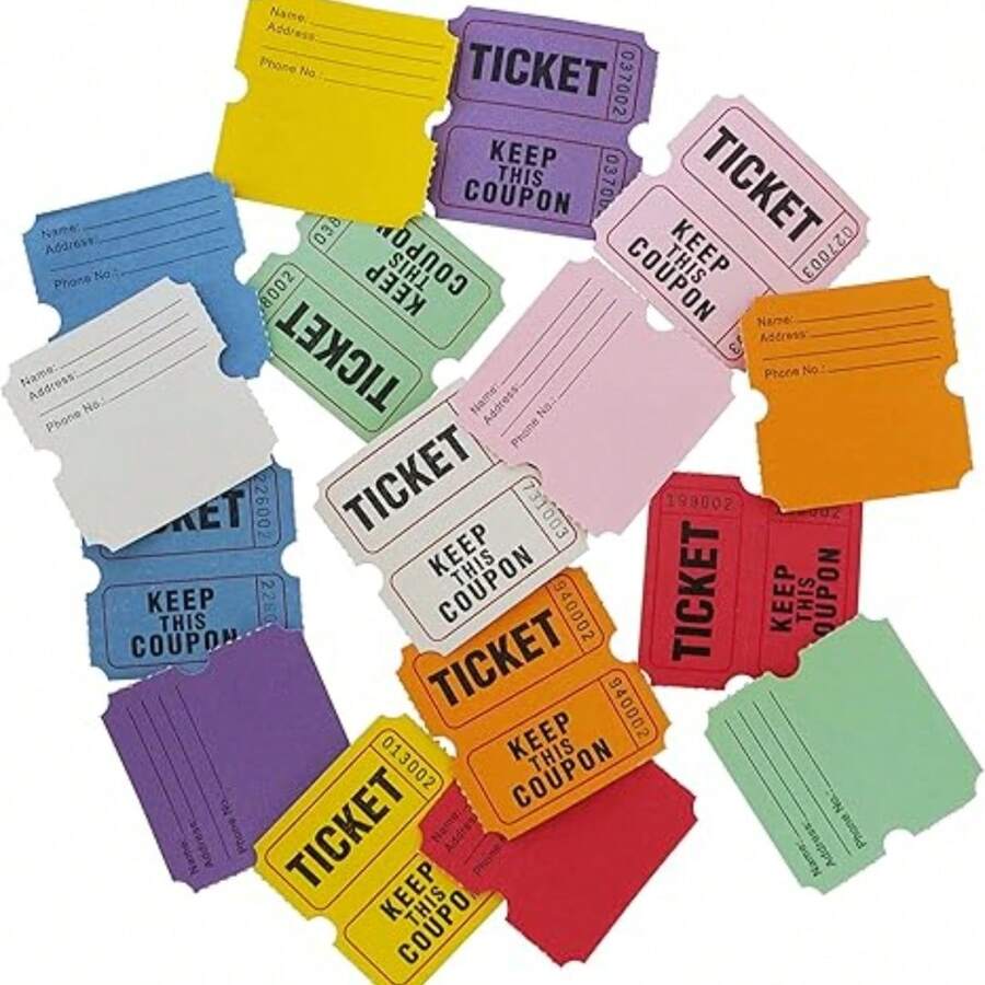200pcs Blue Raffle Tickets With Perforations And Consecutive Numbers ...