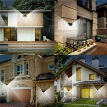 1/2/4/6/8pcs 100LED/3 Modes 270° Lighting Angle Motion Sensor Security Lights Wall Lights Solar Powered,  Solar Lights Outdoor, Bright For Backyard Garden Fence Patio Front Door For Hotel