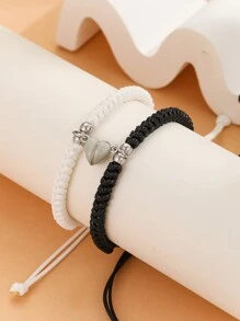 ATLVXJL Bộ 2 vòng tay hình trái tim phát sáng trong bóng tối, phụ kiện trang sức unisex, quà tặng cho mẹ, Ngày của Mẹ. - Nhiều màu - Xem 4