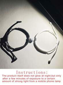 ATLVXJL Bộ 2 vòng tay hình trái tim phát sáng trong bóng tối, phụ kiện trang sức unisex, quà tặng cho mẹ, Ngày của Mẹ. - Nhiều màu - Xem 10