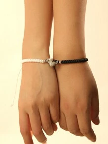 ATLVXJL Bộ 2 vòng tay hình trái tim phát sáng trong bóng tối, phụ kiện trang sức unisex, quà tặng cho mẹ, Ngày của Mẹ. - Nhiều màu - Xem 5