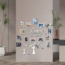 1 Bộ 10 Khung Trang Trí Tường Cây Gia Đình - Khung Dán Gương Tự Làm Bằng Acrylic Trang Trí Phòng Khách Nghệ Thuật, Khung Ảnh Treo Tường Trích Dẫn Hình Dán Cây Gia Đình Cho Phòng Ngủ, Bao Gồm Mẫu Treo Tường - Văn Bản Tiếng Trung "Nhà Là Nơi Cuộc Sống Bắt Đầu, Và Tình Yêu Không Bao Giờ Kết Thúc" - Nhiều màu - Xem 3