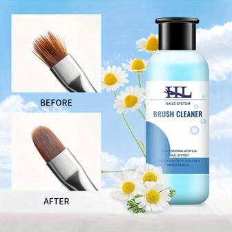HL Acrylic Nail Brush Cleaner - Odorless, Professional Nail Gel & Brush Shampoo, 2.536fl.Oz