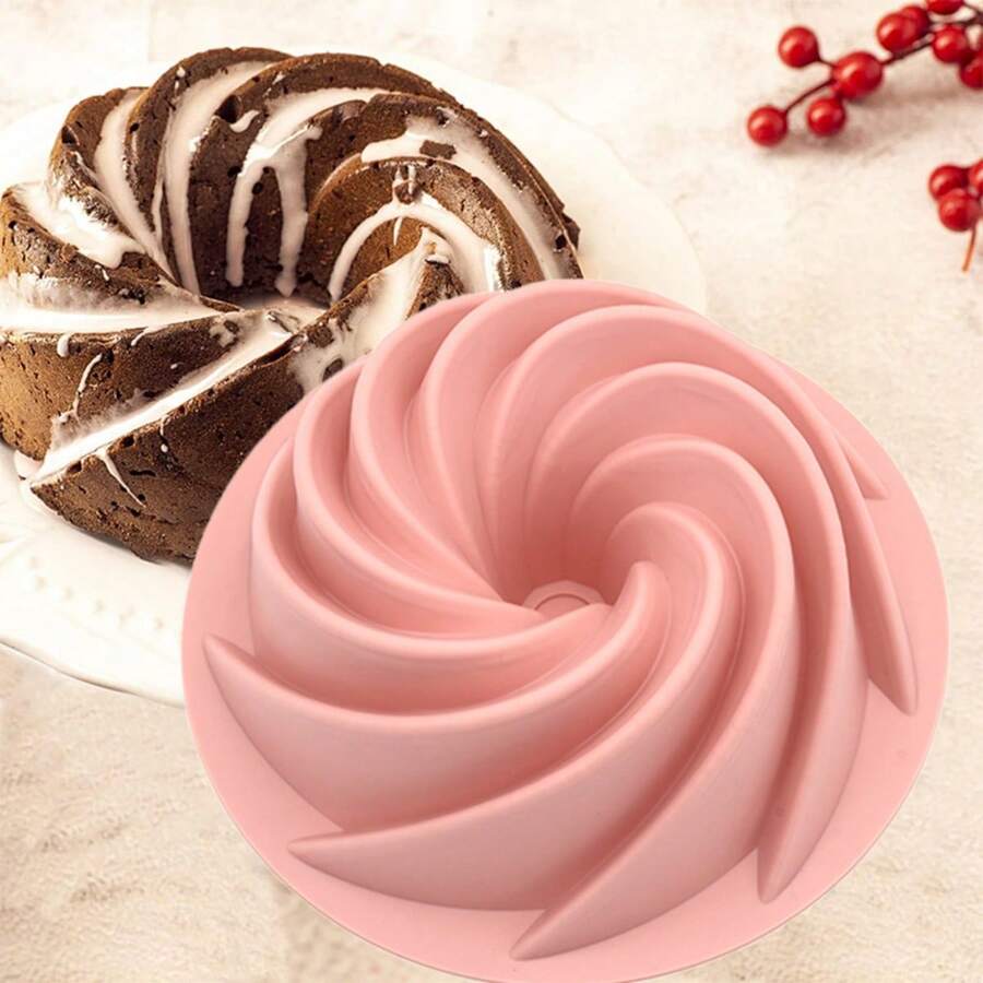 1pc Silicone Bundt Cake Pan, NonStick Fluted Cake Mold For Baking