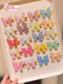 10/20/30 件可爱蝴蝶发夹，送给女孩的礼物 - 彩色 - 查看 9