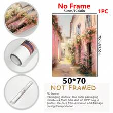 1 件，帆布挂画，实木框架画，粉色小巷画 | 复古欧洲意大利壁画 | 复古粉彩美学家居公寓装饰，家居装饰海报挂画 - 彩色 - 查看 16