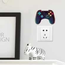 1pc Creative And Cool Game Controller Switch Sticker For Room Decor,Festival Living Room Decorations,Best Gifts, Vinyl Wall Decals,Removable Stickers - Multicolor - View 3