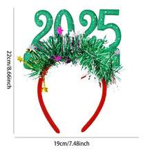 1 phụ kiện băng đô Giáng sinh và năm mới, trang trí bằng dây kim loại lấp lánh, thích hợp cho tiệc đêm giao thừa và chơi hóa trang - Nhiều màu - Xem 2