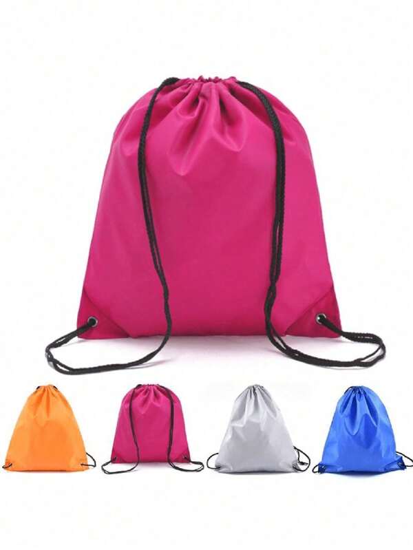 1pc Waterproof Nylon Storage Bags, Drawstring Backpack, For Travel Shoes Laundry Makeup Storage For Fall Home Decor
