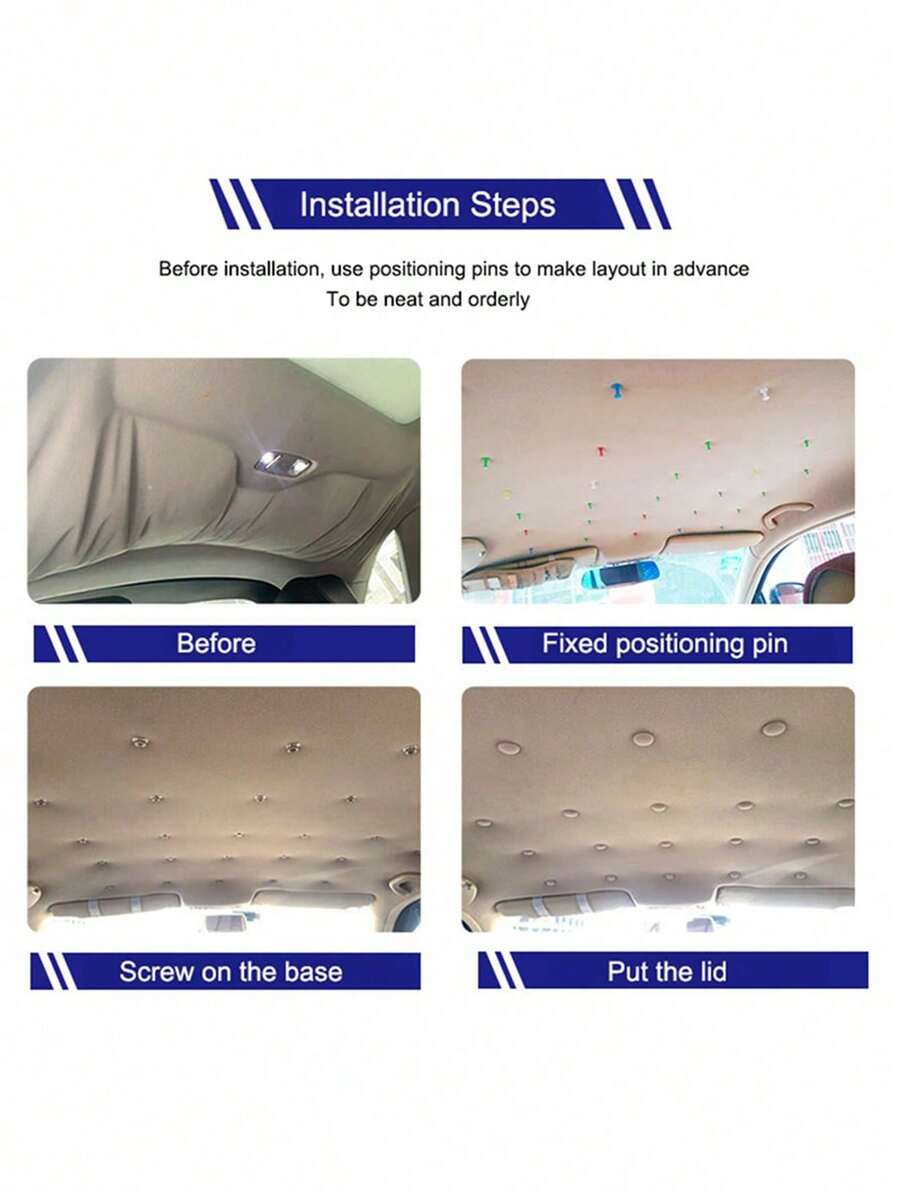 60 Pcs Auto Roof Headliner Repair Button Clips With Screws, Durable ABS