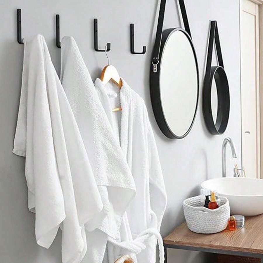LShaped Metal MultiPurpose NonSlip Hooks For Hanging Towels, Robes