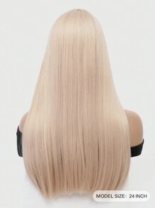 Hitzebeständige synthetische lange gerade blonde Perücke 24 Zoll, hergestellt aus Fasern für den täglichen Gebrauch, natürlich und realistisch, sexy Straßenperücke