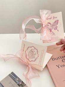 1 tấm thiệp chúc mừng có thiết kế hoa/bánh (1 tấm thiệp + 1m ruy băng) Quà tặng tuyệt vời nhất cho ngày lễ tình nhân - Hồng - Xem 2