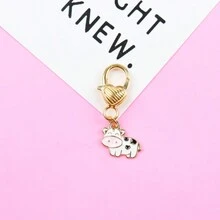 1 件/5 件独特可爱迷你奶牛形钥匙扣，适合派对礼物，时尚奶牛饰品钥匙圈配件 - 彩色 - 查看 8