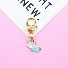 1 件/5 件独特可爱迷你奶牛形钥匙扣，适合派对礼物，时尚奶牛饰品钥匙圈配件 - 彩色 - 查看 4