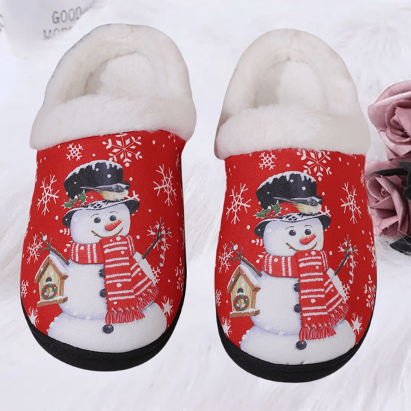 2024 Fashion Christmas Elk Embroidered Slip-On House Slippers, Unisex Indoor Slippers